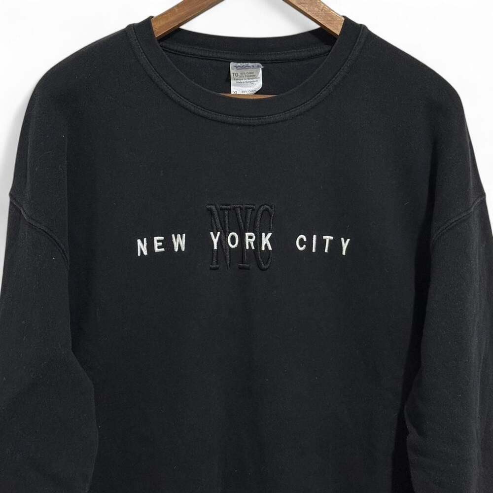 Wal New York City Embroidered Black Crewneck Sweatshirt XL